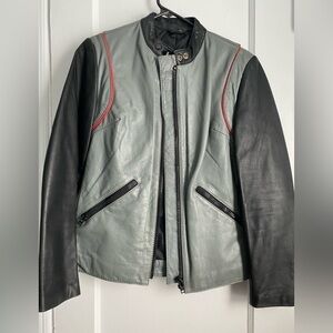 Vintage AMF HARLEY-DAVIDSON 70 Unisex LEATHER 2 tone color Moto BIKER JACKET, 36